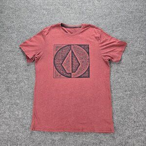 Volcom Tshirt Mens Medium Maroon‎ Red Short Sleeve Outdoors Casual Skater Surfer